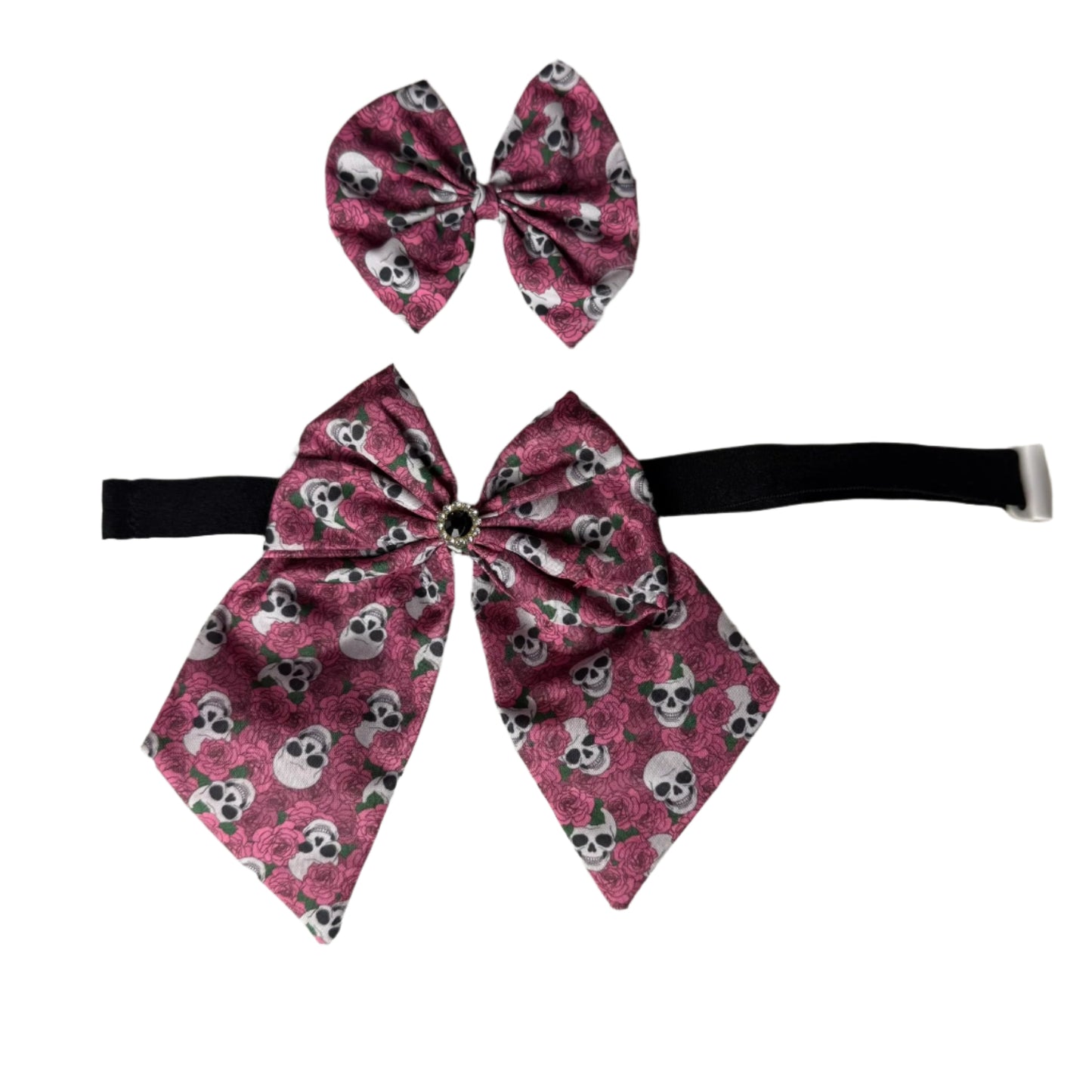 PINK SKULL BOWTIE WITH TAILS - 4 PACK