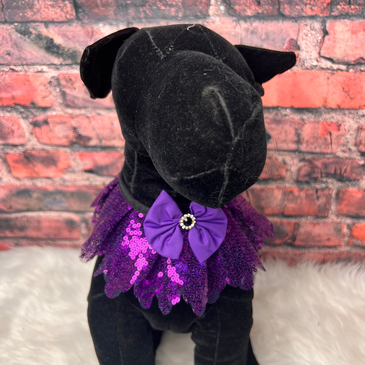 Purple Sequin Tie on Ruffle - 4 pack
