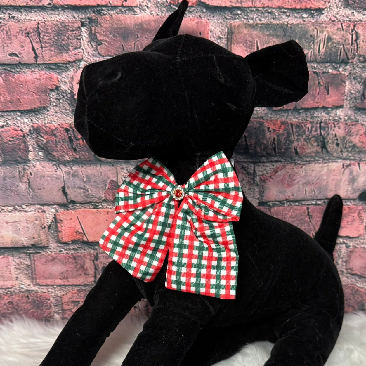 RED GREEN CHECK BOWTIE W TAILS 4 PACK