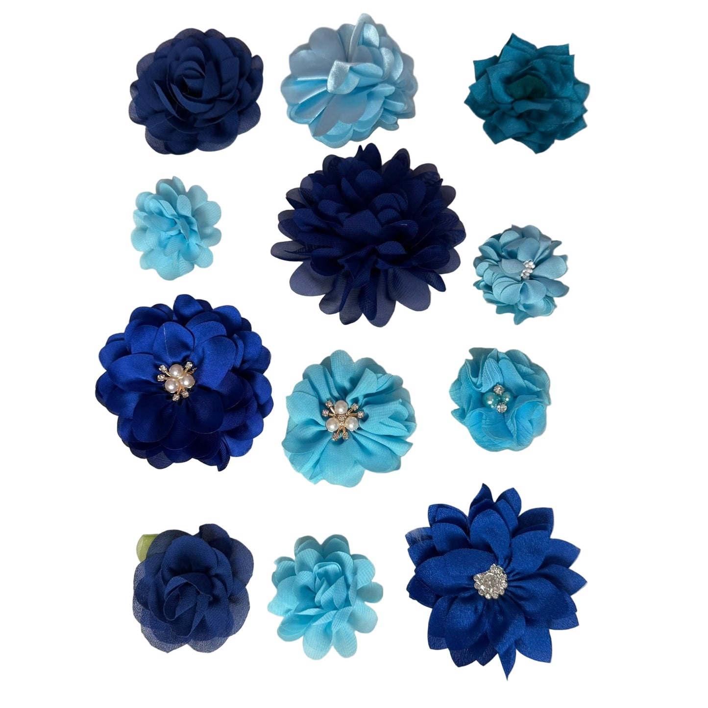 ASSORTED COLLAR BOWS BLUE- 12 PK