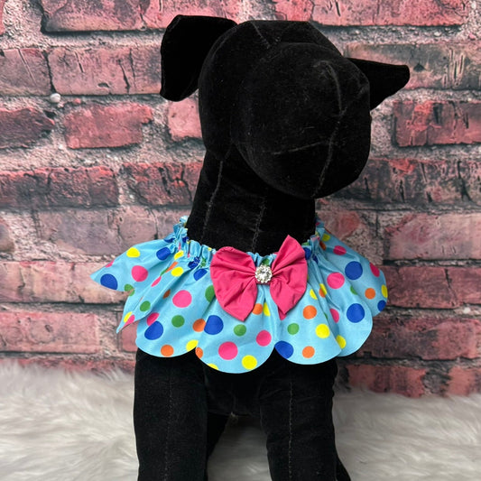BLUE POLKA DOTS RUFFLE - 4 PACK
