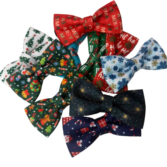 Assorted Christmas collar bowties-10 pack