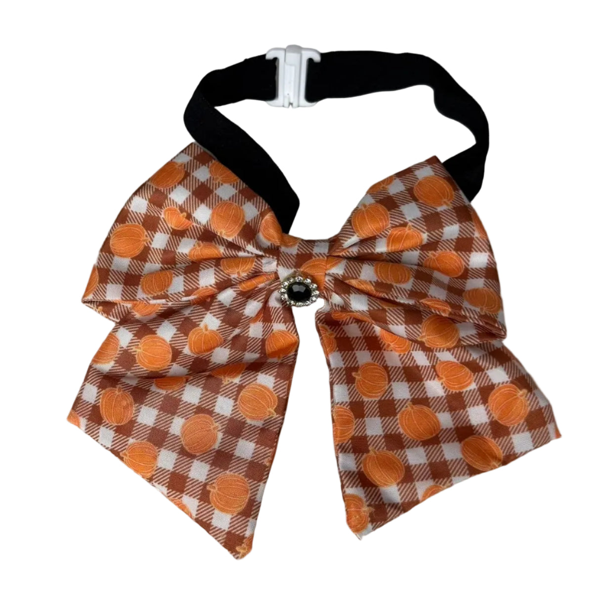NEW Fall plaid and pumpkin 4" Bowtie with tails - 4 pack