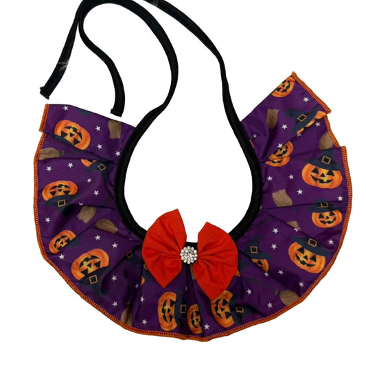 NEW WOOF-"O"-LANTERN TIE ON RUFFLE - 4 PACK