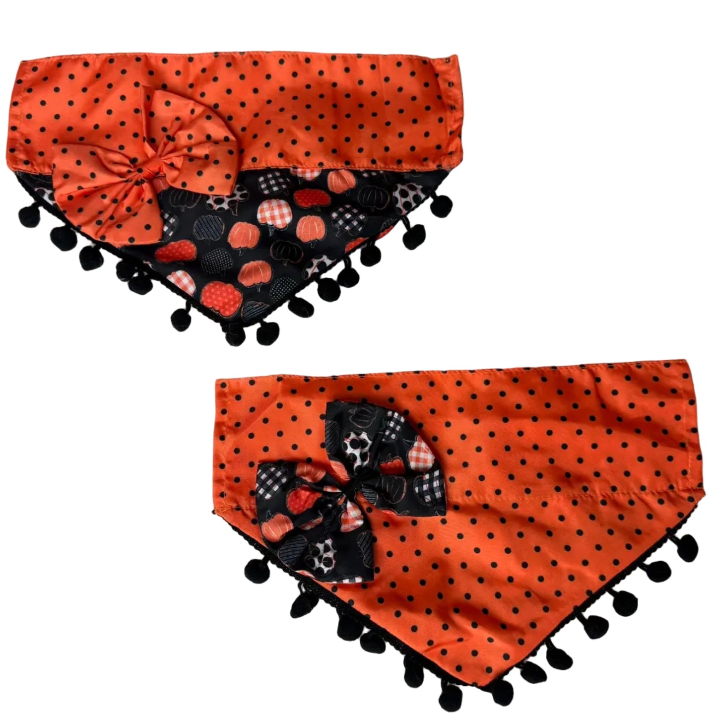 NEW REVERSABLE PUMPKIN OTC BANDANA-4 PACK