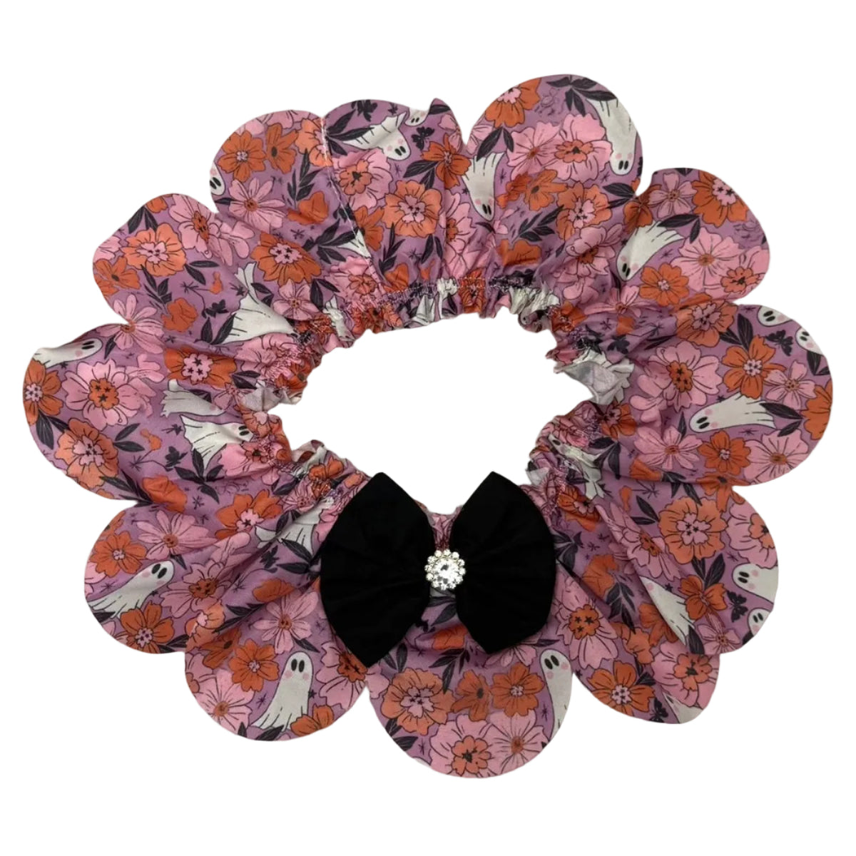 FLORAL GHOST ELASTIC RUFFLE - 4 PACK