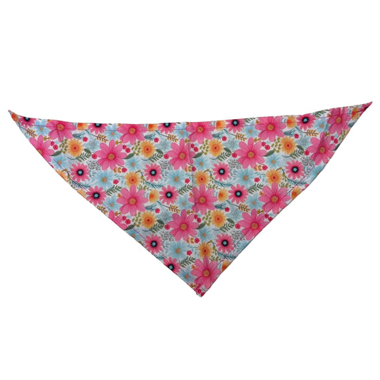 NEW PINK FLORAL BANDANA - SMALL - 10 PACK