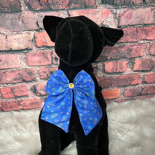 LIGHT BLUE HANUKKAH BOWTIE WITH TAILS 6 PACK