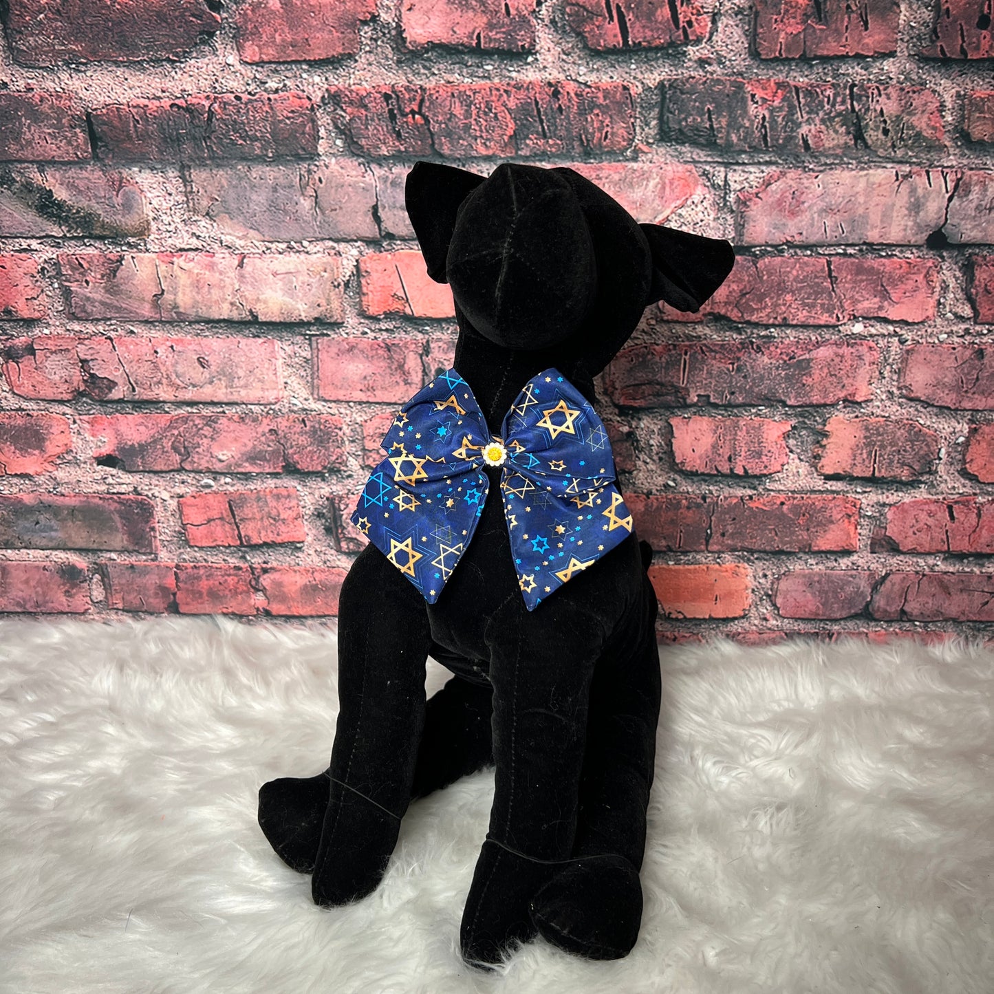 DARK BLUE HANUKKAH BOWTIE WITH TAILS 6 PACK