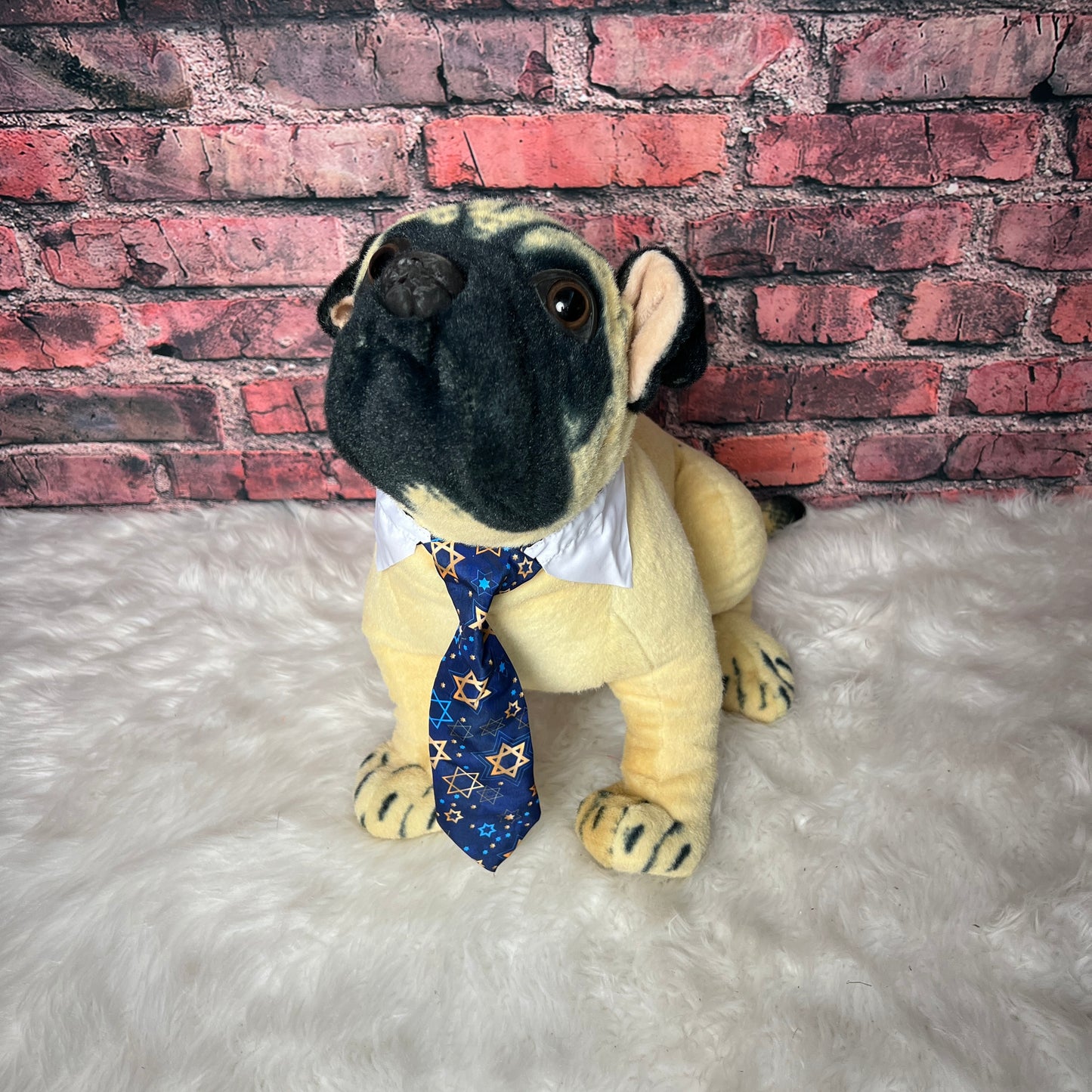 DARK BLUE HANUKKAH SHIRT COLLAR AND TIE-M/L- 4 PACK