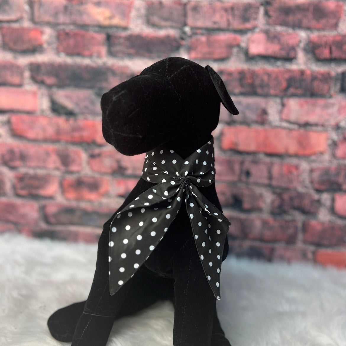 BLACK AND WHITE POLKA DOT SCARF- 4 PACK