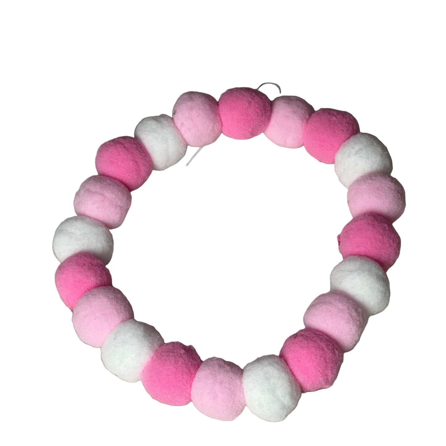 PINK AND WHITE POMPOM 4 PACK LARGE