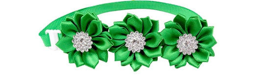 Triple bling neck band GREEN 6 pack