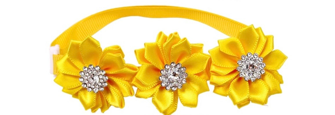 Triple bling neck band YELLOW 6 pack