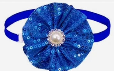 Round sequin neck band BLUE 6 pack