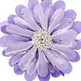 RHINESTONE SPRINKLED FLOWER NECKBAND PURPLE 8 PACK