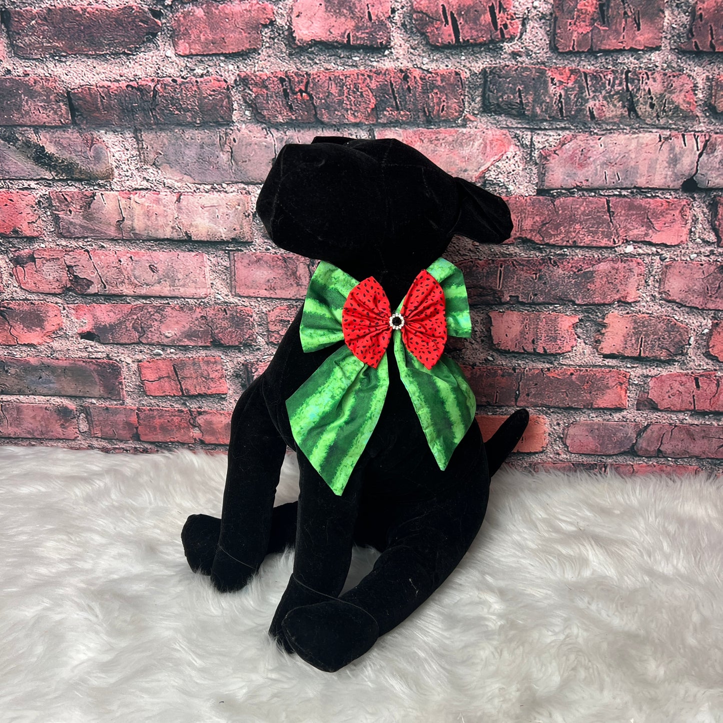 WATERMELLON BOW TIE WITH TAILS LARGE 4 PACK