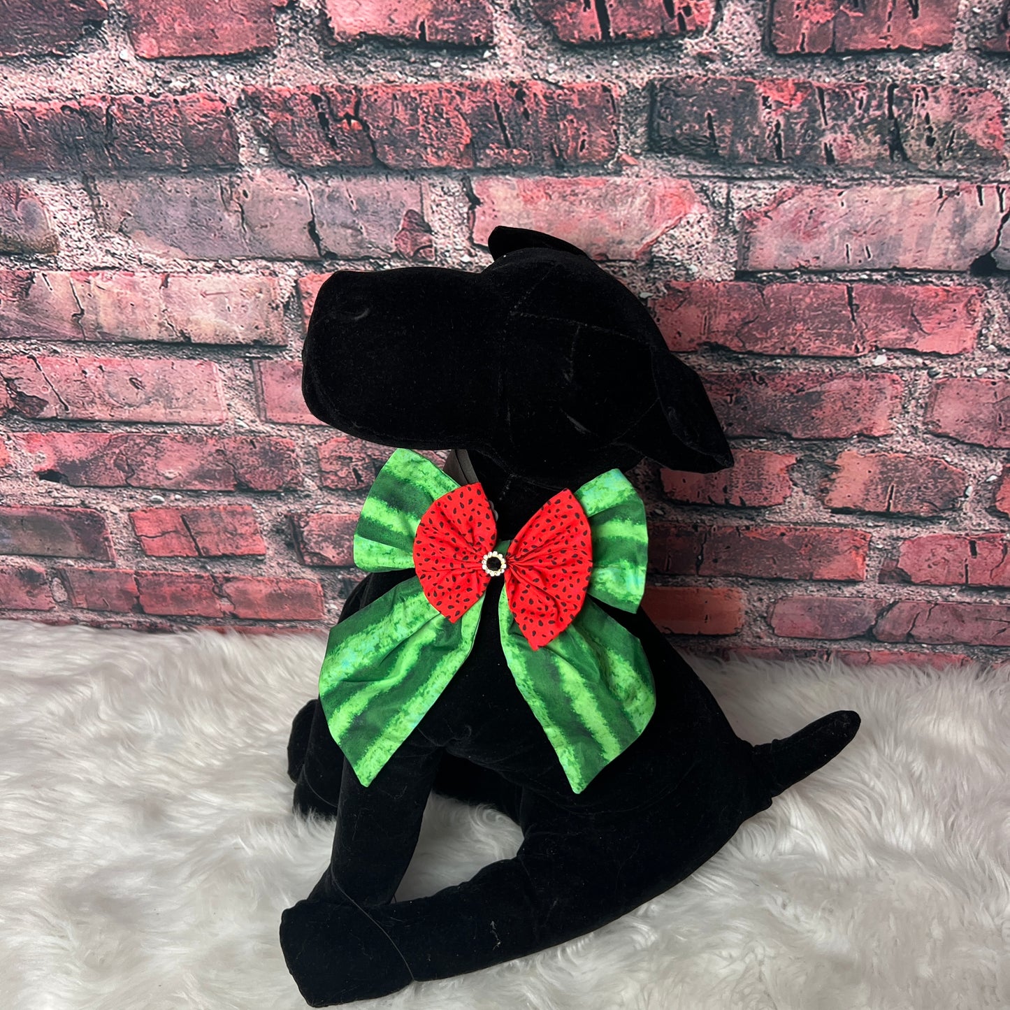 WATERMELLON BOW TIE WITH TAILS LARGE 4 PACK