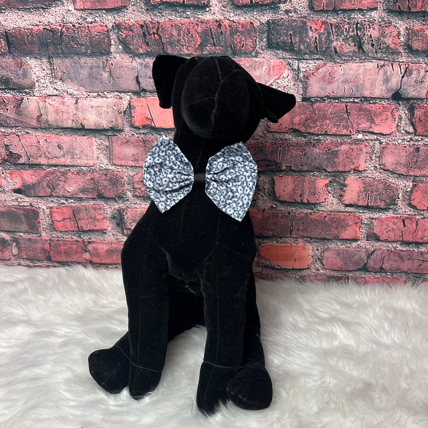 BLACK AND WHITE DAISEY BOW TIE 6 PACK