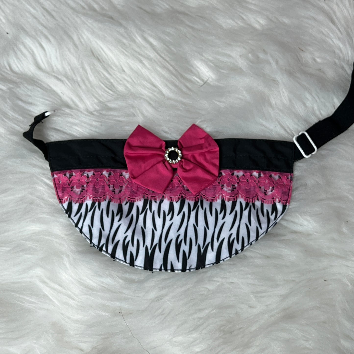 PINK LACE ZEBRA GIRL BIB - 4 PACK