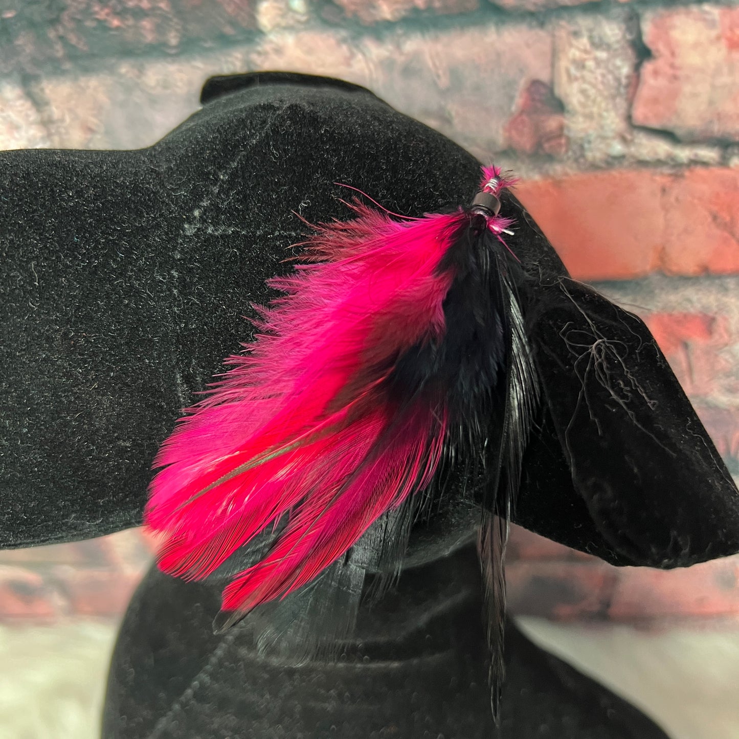 FEATHER EXTENSIONS 10 PACK PINK AND BLACK