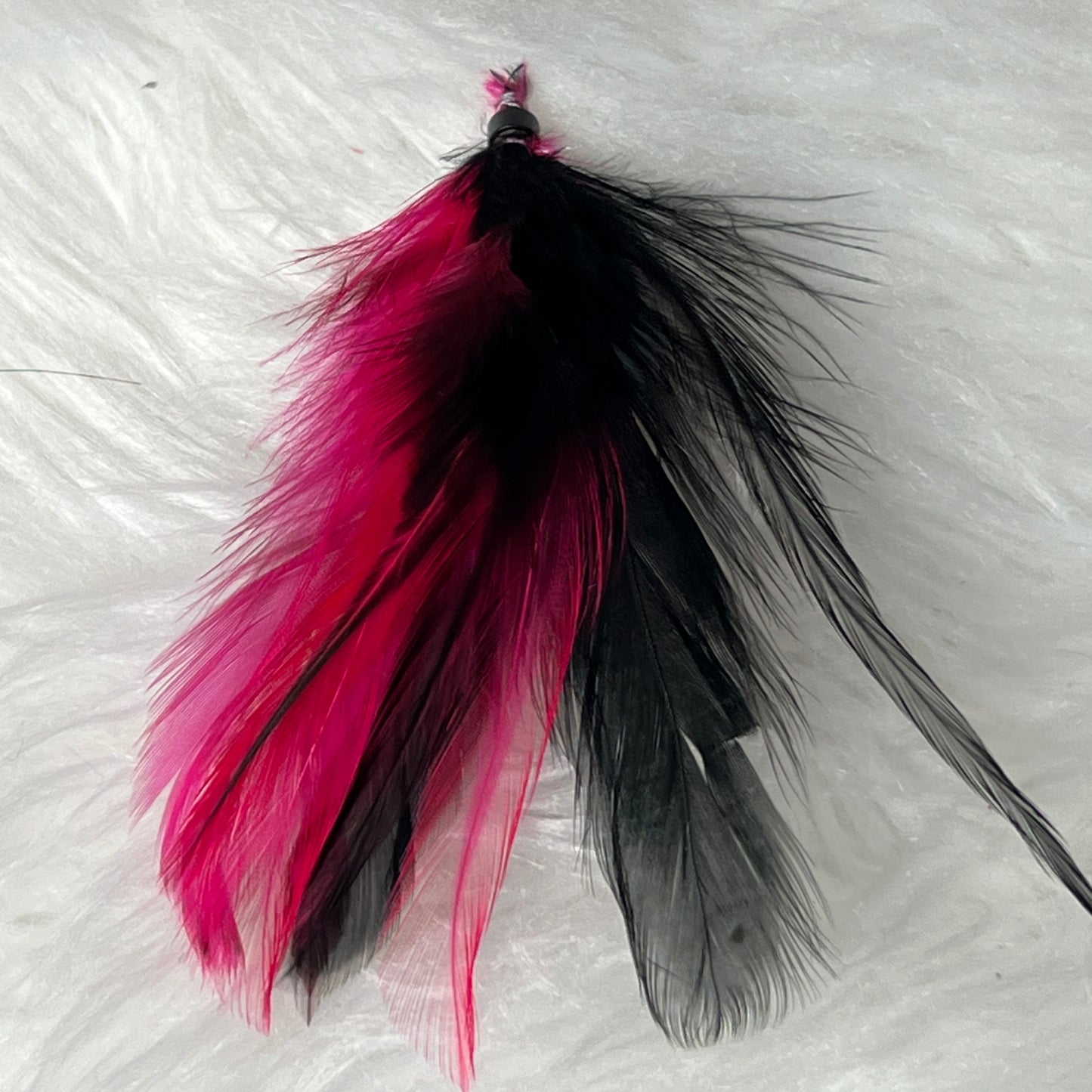 FEATHER EXTENSIONS 10 PACK PINK AND BLACK