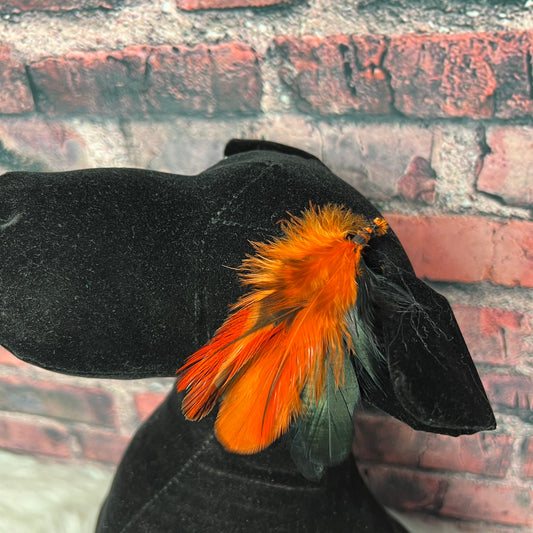 FEATHER EXTENSIONS 10 PACK ORANGE AND BLACK