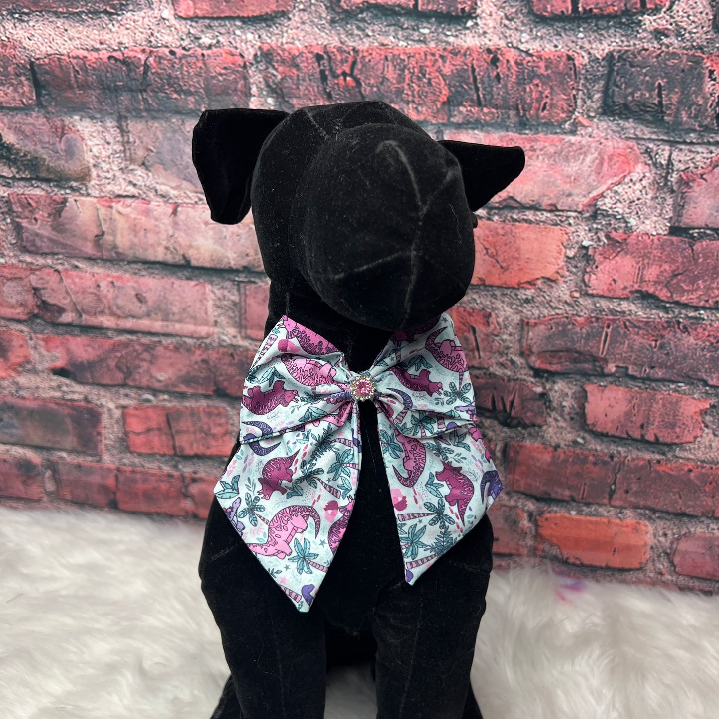 PINK DINO BOWTIE WITH TAILS 4 PACK