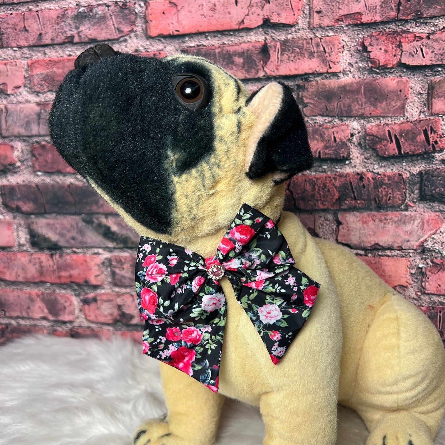 NEW BLACK ROSE BOWTIE WITH TAILS-4 PK