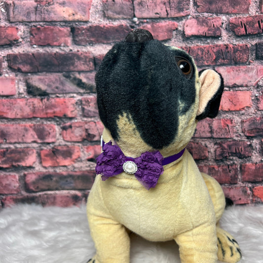 RUFFLED ROSE BOWTIE - 5 PACK - PURPLE