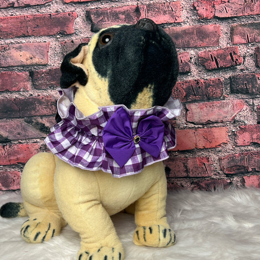 NEW PURPLE CHECK BIG GIRL CHOKER-4 PACK