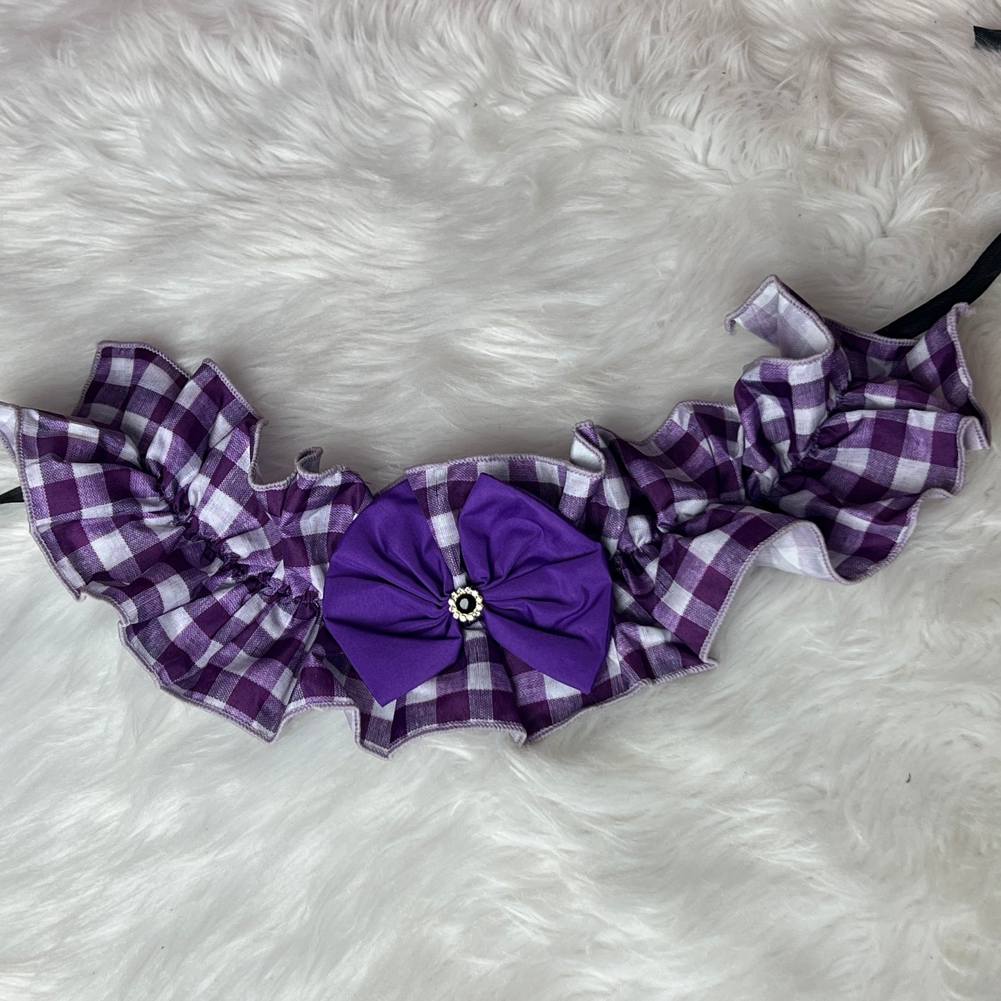 NEW PURPLE CHECK BIG GIRL CHOKER-4 PACK
