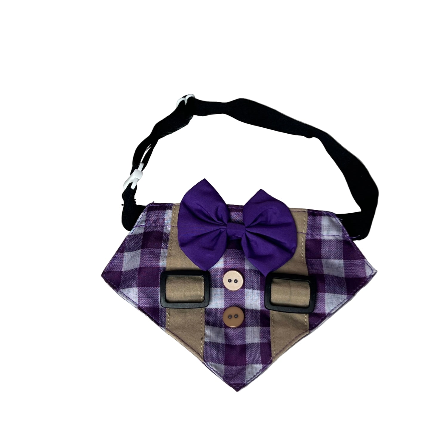 new purple check overall bib