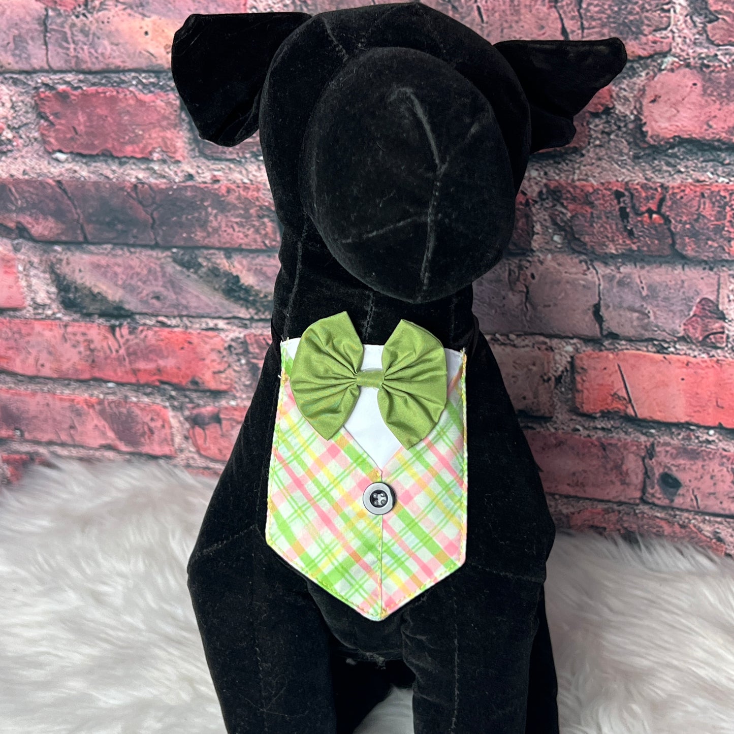 NEW PINK AND GREEN PLAID LIL' BOY BIB 4 PACK