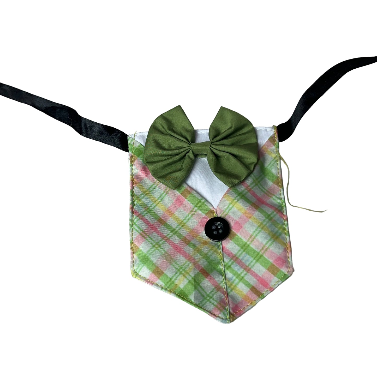 NEW PINK AND GREEN PLAID LIL' BOY BIB 4 PACK
