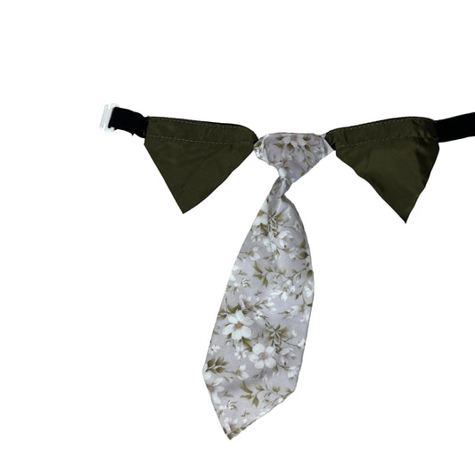 OLIVE FLORAL TIE 4 PACK